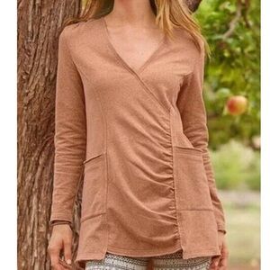 SUNDANCE / LouLou Faux Wrap Tunic Sweater Size S